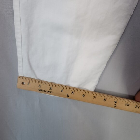 Theory Crop Linen Blend Trousers Women’s Size 10 White Beachy Boho Coastal - Picture 11 of 13